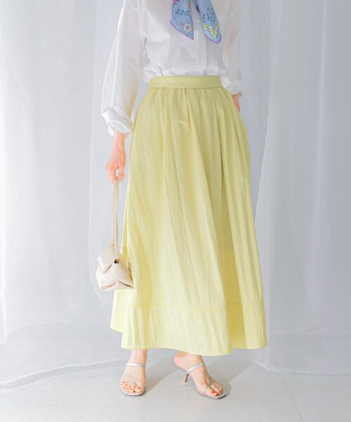 URBAN RESEARCH ROSSO（アーバンリサーチロッソ）の「スリットギャザースカート（スカート・レディース・lime/white/blue・FREE）」の2枚目の写真