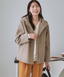 7days Life Styling | 【パチパチしにくい・あったか】ウール調ショート丈フーデッドコート(その他アウター)