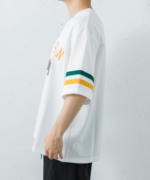 URBAN RESEARCH（アーバンリサーチ）の「The DUFFER N NEPHEWS　MESH FOOTBALL T-SHIRTS（Tシャツ/カットソー・メンズ・WHITE/BLACK・M）」の6枚目の写真
