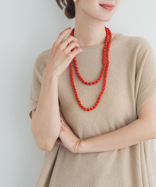 URBAN RESEARCH DOORS(アーバンリサーチドアーズ)の「シルクラップネックレス(ネックレス・レディース・OFF/NAVY/RED・One)」の3枚目の写真