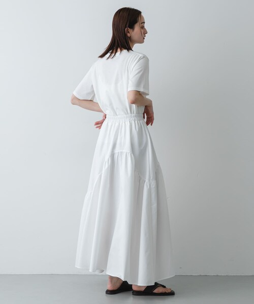 SENSE OF PLACE by URBAN RESEARCH(センスオブプレイスバイアーバンリサーチ)の「アシメキリカエギャザースカート(スカート・レディース・OFF WHITE/BLACK/BEIGE・One)」の10枚目の写真