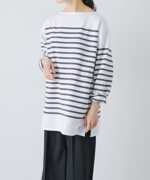 かぐれ（カグレ）の「ORCIVAL　BOAT NECK LONG-SLEEVE PULLOVER（Tシャツ/カットソー・レディース・BLUE/STEEL GREY・6）」の5枚目の写真