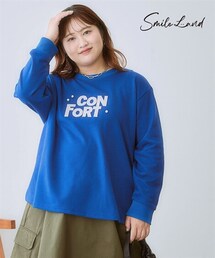 nissen | ＜大きいサイズ＞歯ブラシ刺しゅうパール調ビジュー付トレーナー(Tシャツ/カットソー)