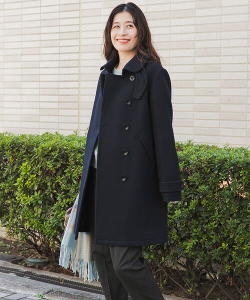 URBAN RESEARCH DOORS(アーバンリサーチドアーズ)の「ショールカラー2WAYロングコート(テーラードジャケット・レディース・CAMEL/NAVY・S/M)」の10枚目の写真