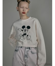 MURUA | 【ミッキーマウス】フロッキーデザインスウェット(スウェット)