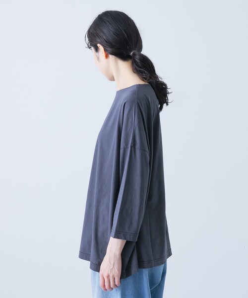 かぐれ（カグレ）の「ボートネック7分袖ワイドカットソー（Tシャツ/カットソー・レディース・OFF/PINK/SMOKE NAVY・FREE）」の20枚目の写真