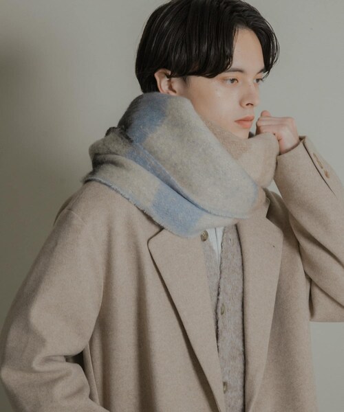 SENSE OF PLACE by URBAN RESEARCH(センスオブプレイスバイアーバンリサーチ)の「パターンボリューム大判マフラー(マフラー・メンズ・IVORY/BROWN/GREEN・One)」の6枚目の写真
