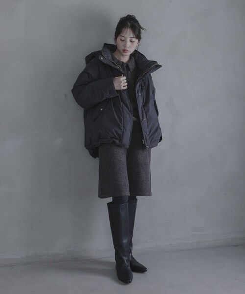 URBAN RESEARCH Sonny Label（アーバンリサーチサニーレーベル）の「撥水2WAYフーディスタンドダウンコート（その他アウター・レディース・アイボリー/ブラック/ブラウン・Free）」の18枚目の写真