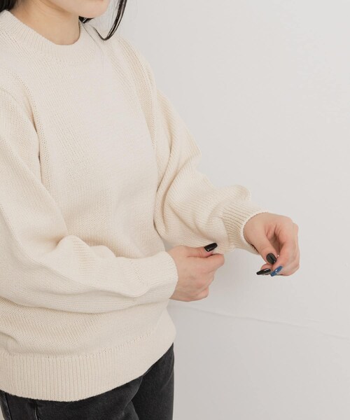 THE GOODLAND MARKET（ザグッドランドマーケット）の「米富繊維　WASHI COTTON KNIT PULLOVER（ニット/セーター・レディース・31PINK/14BLACK/40IVORY・1/3）」の6枚目の写真