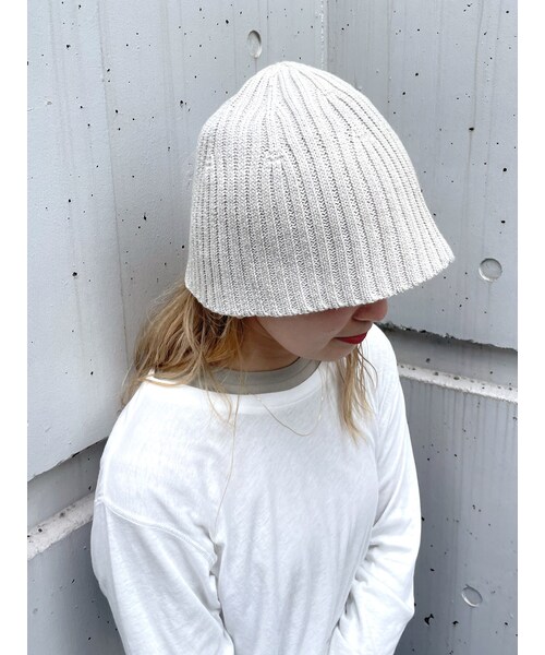 Ungrid（アングリッド）の「ニットバケットハット（ハット・レディース・ライトグレー/ブラック・F）」の4枚目の写真