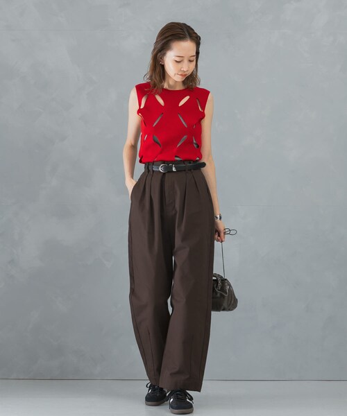 URBAN RESEARCH ROSSO（アーバンリサーチロッソ）の「タックカーブパンツ（その他パンツ・レディース・brown/camel・36/38）」の5枚目の写真