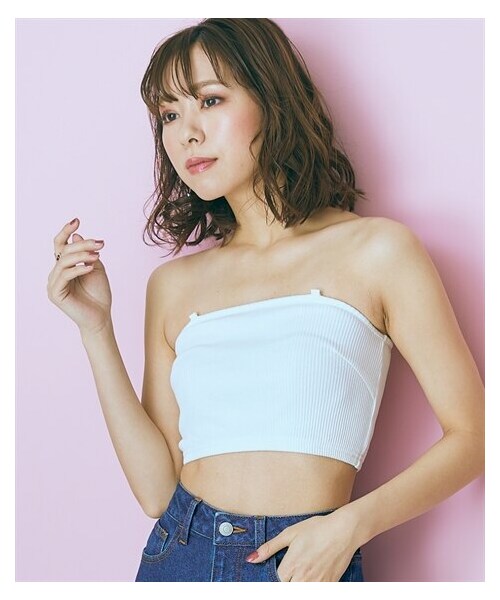 nissen（ニッセン）の「大きいサイズ  チューブトップ　marun（キャミソール・レディース・オフホワイト/黒・L/LL/3L/4L/5L/6L/8L/10L）」の6枚目の写真