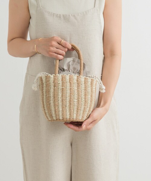 URBAN RESEARCH DOORS（アーバンリサーチドアーズ）の「巾着カゴバッグ（ハンドバッグ・レディース・BLACK/GRAGE・one）」の13枚目の写真