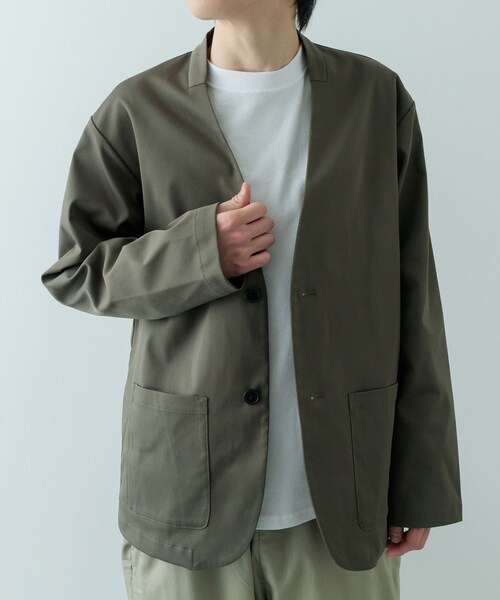 ITEMS URBANRESEARCH（アイテムズ アーバンリサーチ）の「『セットアップ対応』マシンウォッシャブルピケノーラペルジャケット（テーラードジャケット・メンズ・BLK/KHK/NVY・M/L）」の20枚目の写真