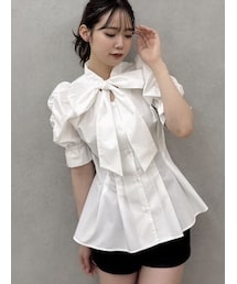 dazzlin | ペプラムタックボウタイブラウス(シャツ/ブラウス)