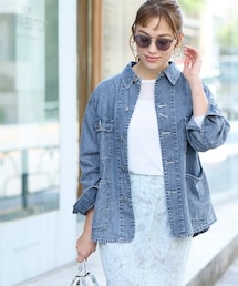 nissen | ＜大きいサイズ＞ライトオンスゆるシルエットデニムジャケット(ジャケット/アウター)