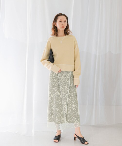 URBAN RESEARCH ROSSO（アーバンリサーチロッソ）の「フラワースパンコールレーススカート（スカート・レディース・sax/off・FREE）」の6枚目の写真