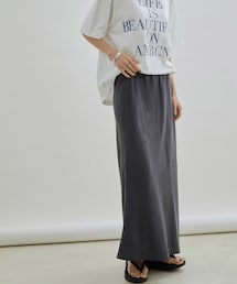 SALON adam et rope' | 【セットアップ対応】【手洗い可能・接触冷感】フィブリルフレアロングスカート(スカート)