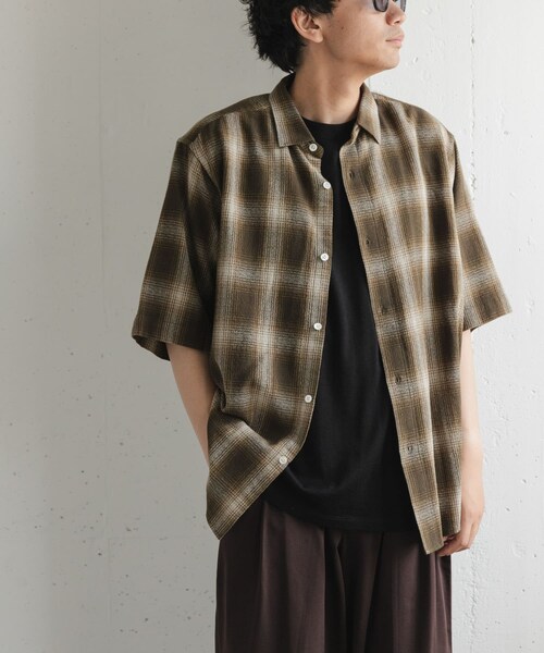 URBAN RESEARCH DOORS(アーバンリサーチドアーズ)の「FORK&SPOON オンブレチェックショートスリーブシャツ(シャツ/ブラウス・メンズ・BLU×BRN/BEG×KHK・4/5)」の15枚目の写真