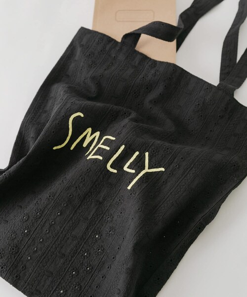 SMELLY（スメリー）の「プリントトートバッグM（トートバッグ・レディース・BLU.CHECK/YEL.CHECK/DOT/FLOWER/EMBROIDERY・M）」の8枚目の写真