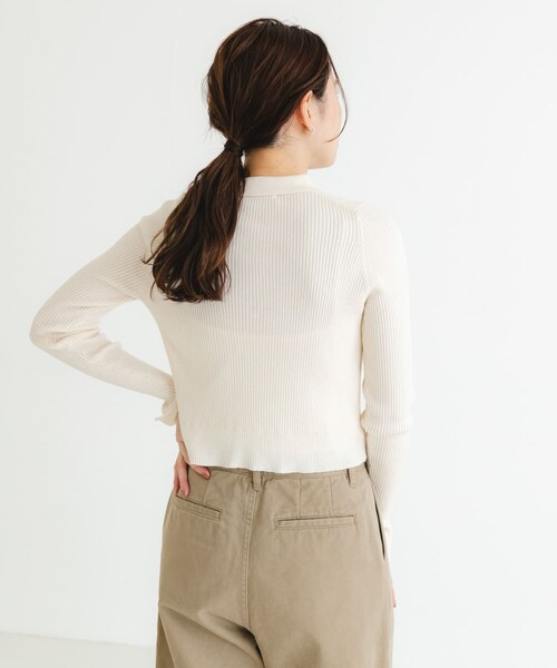 URBAN RESEARCH（アーバンリサーチ）の「シャツカラーリブニットカーディガン（カーディガン/ボレロ・レディース・MOSS GREEN/CHARCOAL/OFF・FREE）」の7枚目の写真