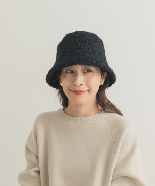 URBAN RESEARCH DOORS(アーバンリサーチドアーズ)の「ブークレバケハ(ハット・レディース・GREIGE/BLACK・one)」の5枚目の写真
