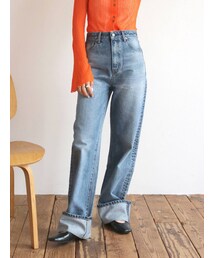 Ungrid | ハイウエストロールアップストレートデニム(デニムパンツ)