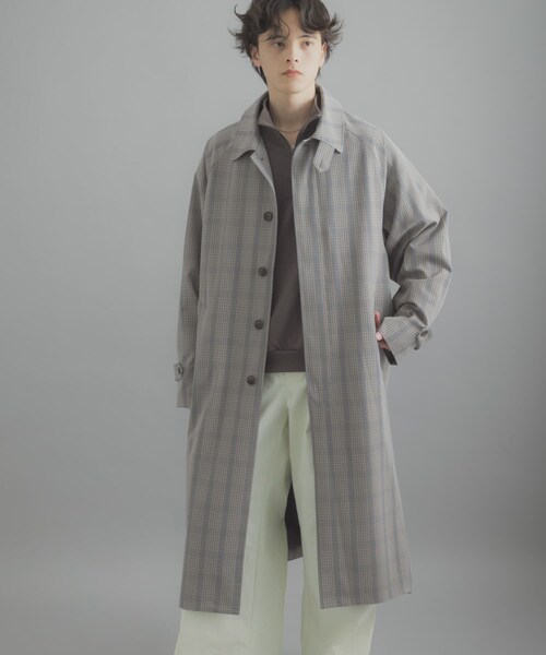 SENSE OF PLACE by URBAN RESEARCH(センスオブプレイスバイアーバンリサーチ)の「バルマカーンルーズコート(ステンカラーコート・メンズ・BEIGE/NAVY/BEG CHECK・M/L)」の21枚目の写真