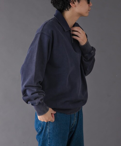 URBAN RESEARCH DOORS（アーバンリサーチドアーズ）の「FORK&SPOON　サンブリーチハーフジップスウェット（スウェット・メンズ・RED/NAVY・4/5）」の9枚目の写真