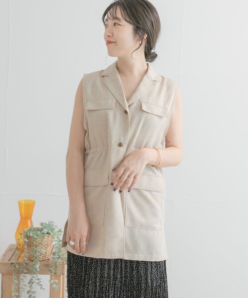 ITEMS URBANRESEARCH（アイテムズ アーバンリサーチ）の「ミリタリーベスト（ベスト・レディース・GRN/BEG/BLK・FREE）」の17枚目の写真