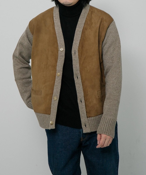 A PRESSE Cashmere Suede C Cardigan