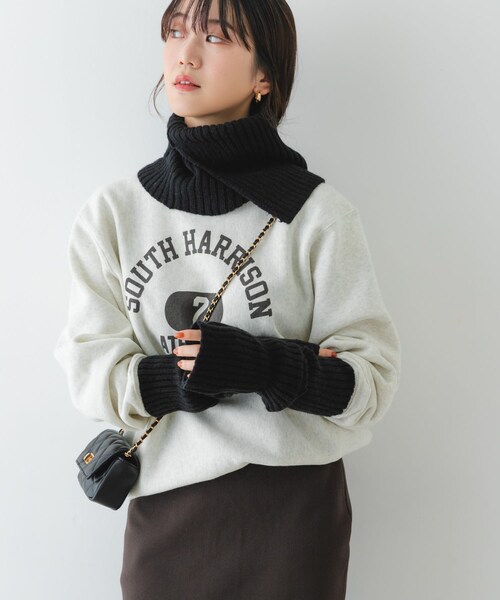 RODE SKO（ロデスコ）の「2WAYリブネックウォーマー（ネックウォーマー/スヌード・レディース・BEIGE/BLACK/GRAY・one）」の6枚目の写真