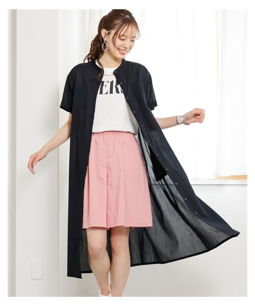 nissen（ニッセン）の「大きいサイズ綿100％ポケットデザインシャツワンピース（ワンピース・レディース・オレンジ/オフホワイト/黒/ピスタチオ・L~LL相当/3L~4L相当/5L~6L相当/8L相当/10L相当）」の20枚目の写真