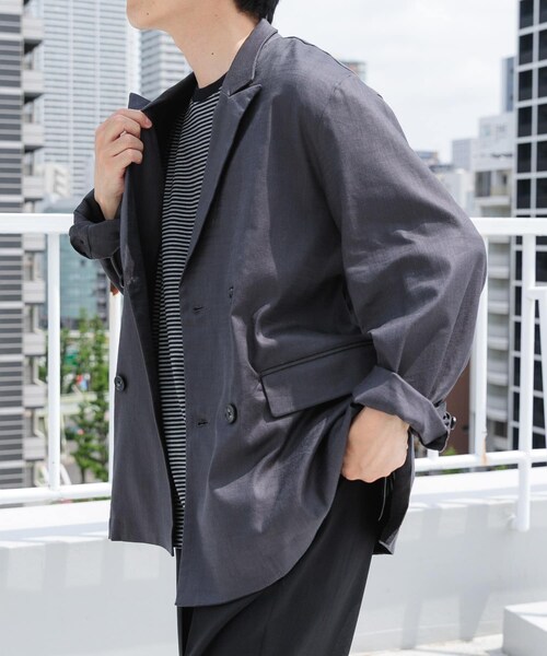 ITEMS URBANRESEARCH(アイテムズ アーバンリサーチ)の「『セットアップ対応』Linen Blend Double Jacket(テーラードジャケット・メンズ・CHA/IVO/BRN・M/L)」の22枚目の写真