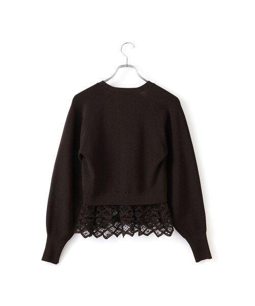 ADAM ET ROPE'（アダムエロペ）の「バテンレースコンビニットカーディガン（カーディガン/ボレロ・レディース・ブラック/ダークブラウン/キナリ・F）」の18枚目の写真