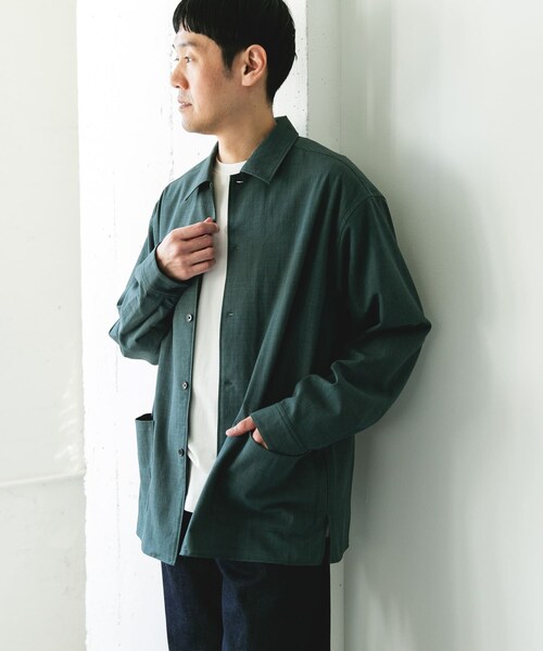 URBAN RESEARCH DOORS（アーバンリサーチドアーズ）の「『イージーケア/速乾/UVカット』クイックドライロングスリーブシャツカバーオール（カバーオール・メンズ・CHALK/YELLOW/BLUEGREEN/NAVY・M/L）」の20枚目の写真