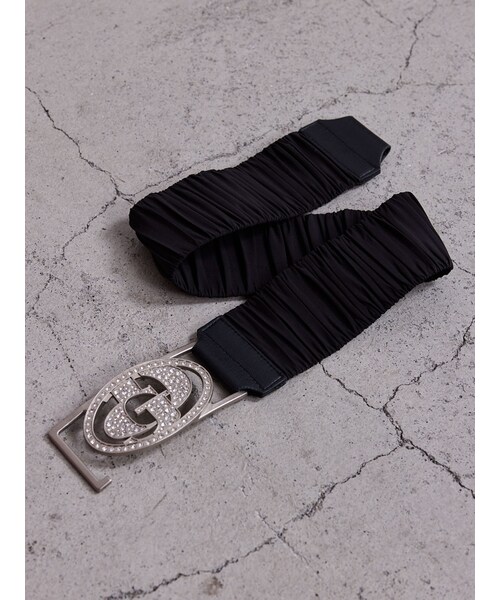 GYDA（ジェイダ）の「GDラインストーンバンテージベルト（ベルト・レディース・オフホワイト/ブラック・S）」の4枚目の写真