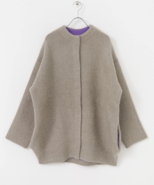 URBAN RESEARCH ROSSO（アーバンリサーチロッソ）の「ELENDEEK　CN RACCOON MIX WCD（カーディガン/ボレロ・レディース・IVY/LGRY/RED/MINT/BEG・1/2）」の4枚目の写真