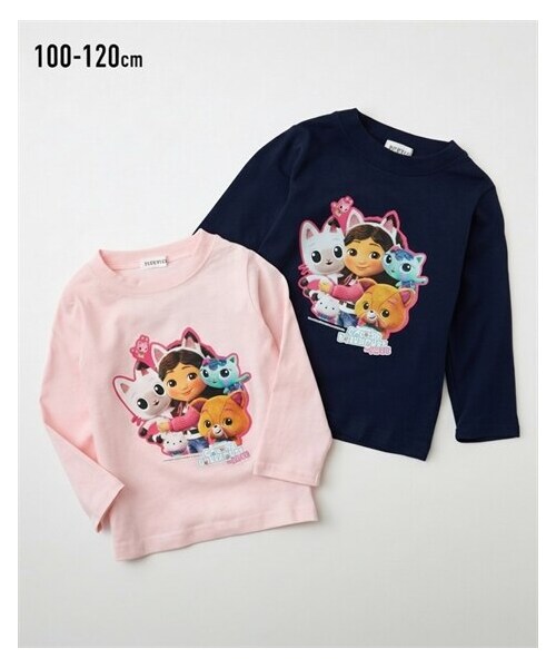 nissen（ニッセン）の「【ギャビーのドールハウス】長袖プリントTシャツ（女の子）（Tシャツ/カットソー・キッズ・ピンク/ネイビー・100/110/120）」の2枚目の写真