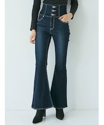 GYDA | H/Wボタンフレアデニムパンツ(デニムパンツ)