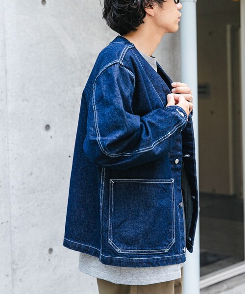 URBAN RESEARCH DOORS（アーバンリサーチドアーズ）の「FORK&SPOON　JFデニムノーカラージャケット（デニムジャケット・メンズ・ONEWASH/USED・4/5）」の6枚目の写真