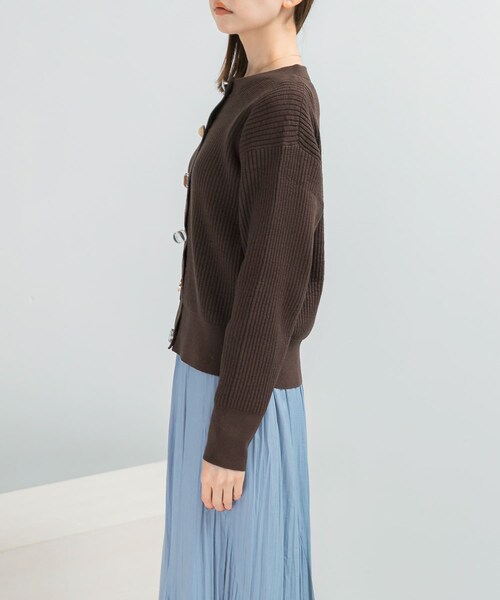 URBAN RESEARCH ROSSO（アーバンリサーチロッソ）の「Torrazzo Donna　Bijou Kint Cardigan（カーディガン/ボレロ・レディース・NAVY/BROWN・Free）」の8枚目の写真