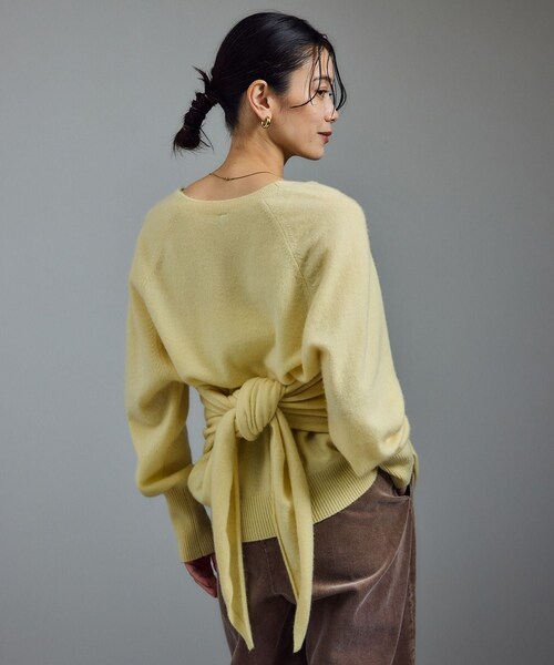 ADAM ET ROPE'（アダムエロペ）の「カシミヤストール［セットアップ対応］（ストール/ショール・レディース・チャコール/ベージュ系/イエロー系・F）」の5枚目の写真