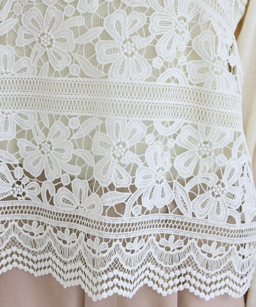 ROPE' PICNIC（ロペピクニック）の「ケミカルレースビスチェ（キャミソール・レディース・オフホワイト・F）」の19枚目の写真