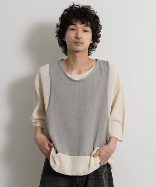 THE GOODLAND MARKET（ザグッドランドマーケット）の「master key　ORIGAMI（ニット/セーター・メンズ・WHTxGRY/BEGxGRN/BLK/NVY・FREE）」の8枚目の写真