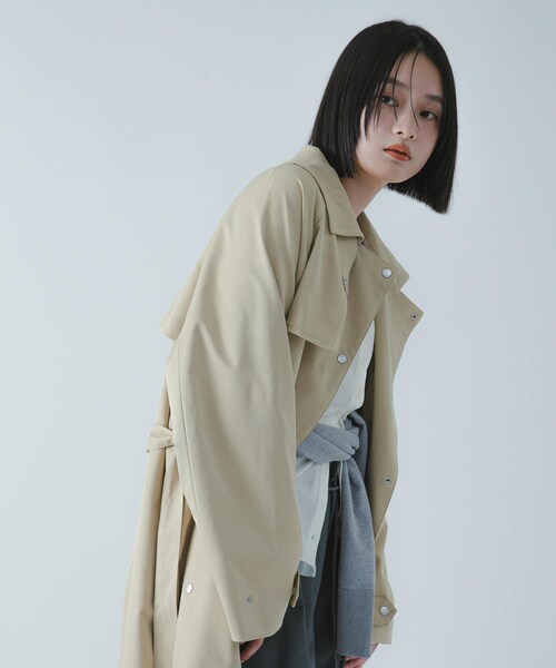 SENSE OF PLACE by URBAN RESEARCH（センスオブプレイスバイアーバンリサーチ）の「『撥水/防花粉』SKINProofトレンチコート（ステンカラーコート・レディース・CHARCOAL/BEIGE・One）」の20枚目の写真