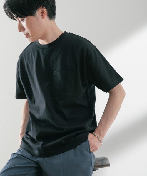 ITEMS URBANRESEARCH（アイテムズ アーバンリサーチ）の「USAコットン ムジポケットTシャツ（Tシャツ/カットソー・メンズ・BLU/OFF/BLK/GRN/YEL・M/L）」の18枚目の写真