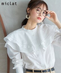 nissen | 大きいサイズ　ビッグフリルカラーブラウス　miclat(シャツ/ブラウス)
