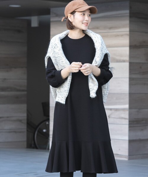 『40サイズ/高身長向けも展開』F by ROSSO　裾フレアワンピース