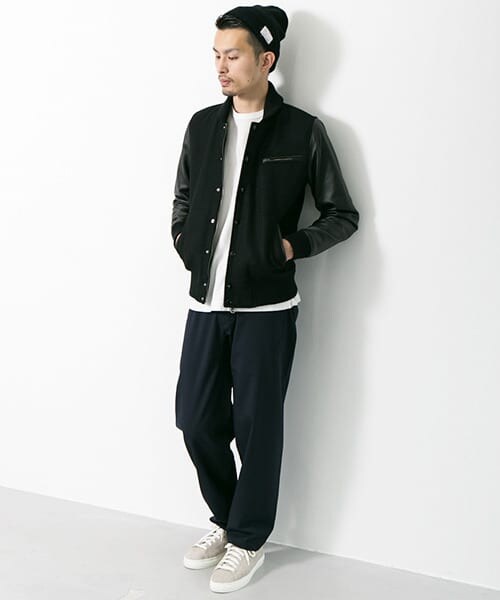 URBAN RESEARCH（アーバンリサーチ）の「URiD　メルトン/ラムレザー スタジャン（スタジャン・メンズ・BLACK/NAVY/CAMEL・S/M/L）」の17枚目の写真